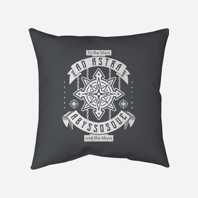 Ad Astra Abyssoque-none removable cover w insert throw pillow-Logozaste