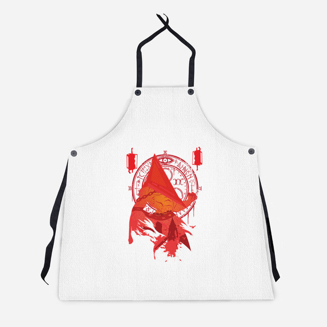 Red Pyramid Thing-unisex kitchen apron-SwensonaDesigns
