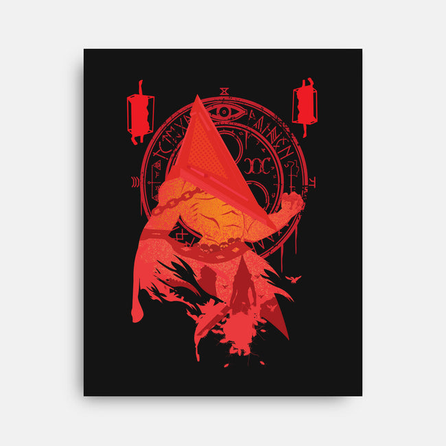 Red Pyramid Thing-none stretched canvas-SwensonaDesigns