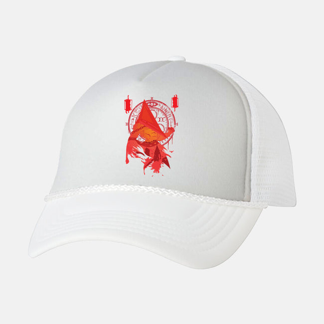 Red Pyramid Thing-unisex trucker hat-SwensonaDesigns