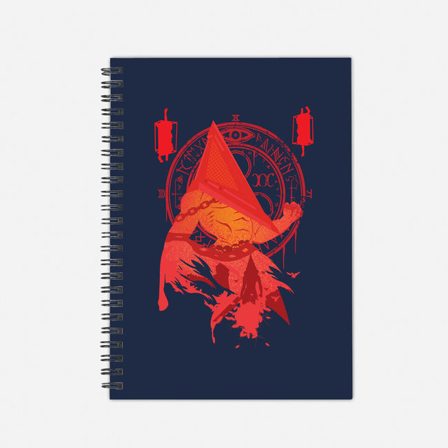 Red Pyramid Thing-none dot grid notebook-SwensonaDesigns