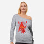 Red Pyramid Thing-womens off shoulder sweatshirt-SwensonaDesigns