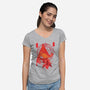 Red Pyramid Thing-womens v-neck tee-SwensonaDesigns