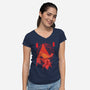 Red Pyramid Thing-womens v-neck tee-SwensonaDesigns