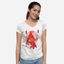 Red Pyramid Thing-womens v-neck tee-SwensonaDesigns