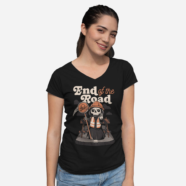 End Of The Road-womens v-neck tee-eduely