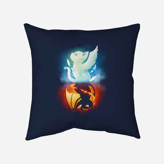 Angel Devil Cat-none removable cover throw pillow-Vallina84