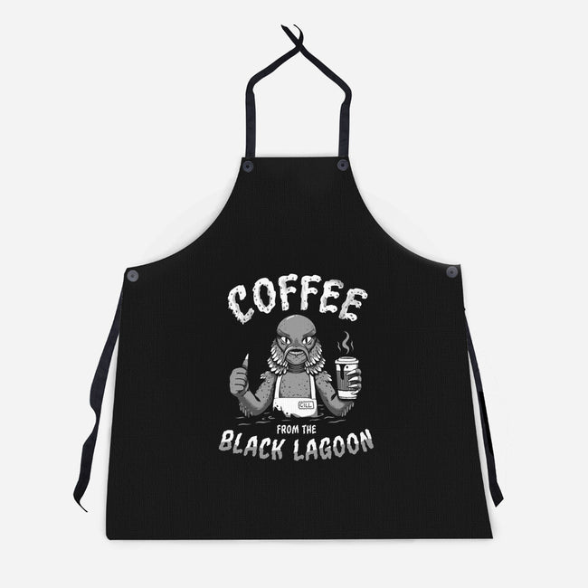 Coffee From The Black Lagoon-unisex kitchen apron-8BitHobo