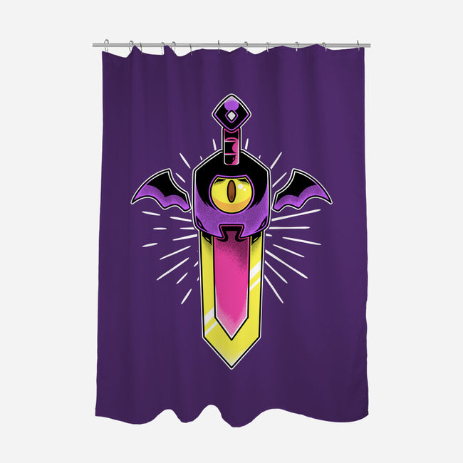 Possessed Sword-none polyester shower curtain-Alundrart