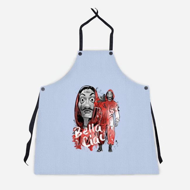 Bella Ciao Sumi-E-unisex kitchen apron-DrMonekers