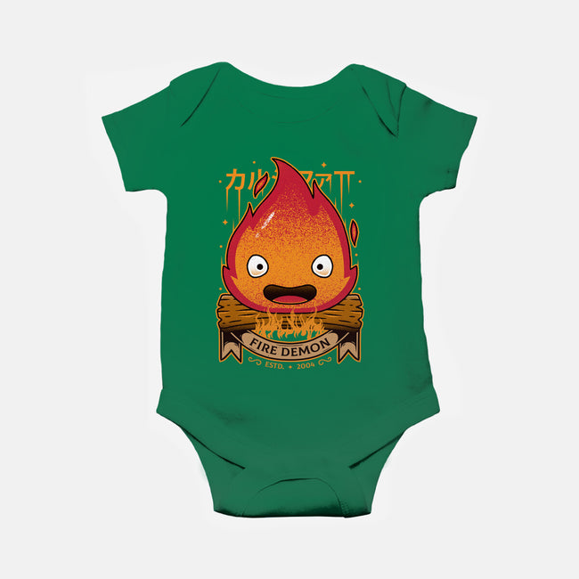 A Fire Demon-baby basic onesie-Alundrart