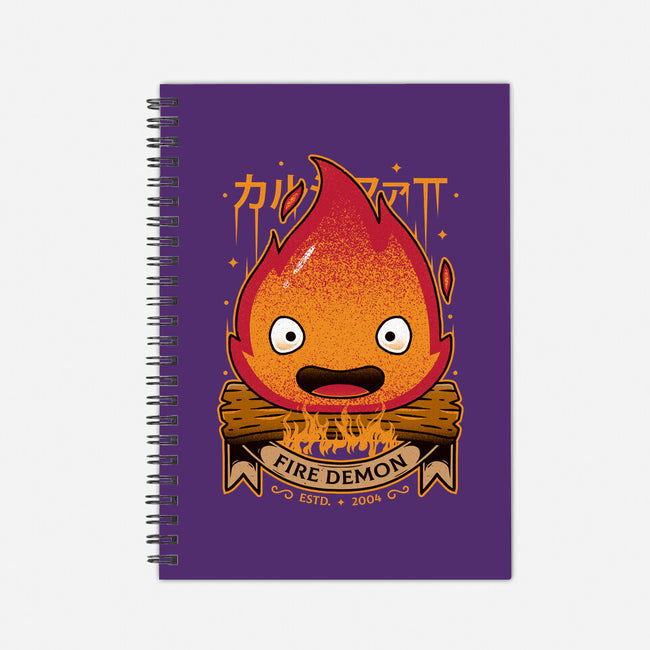 A Fire Demon-none dot grid notebook-Alundrart
