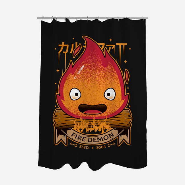 A Fire Demon-none polyester shower curtain-Alundrart