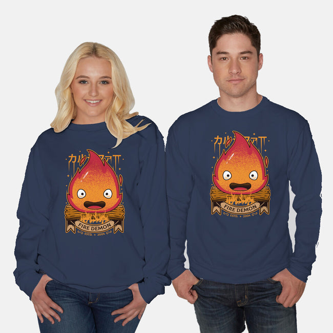 A Fire Demon-unisex crew neck sweatshirt-Alundrart