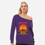 A Fire Demon-womens off shoulder sweatshirt-Alundrart