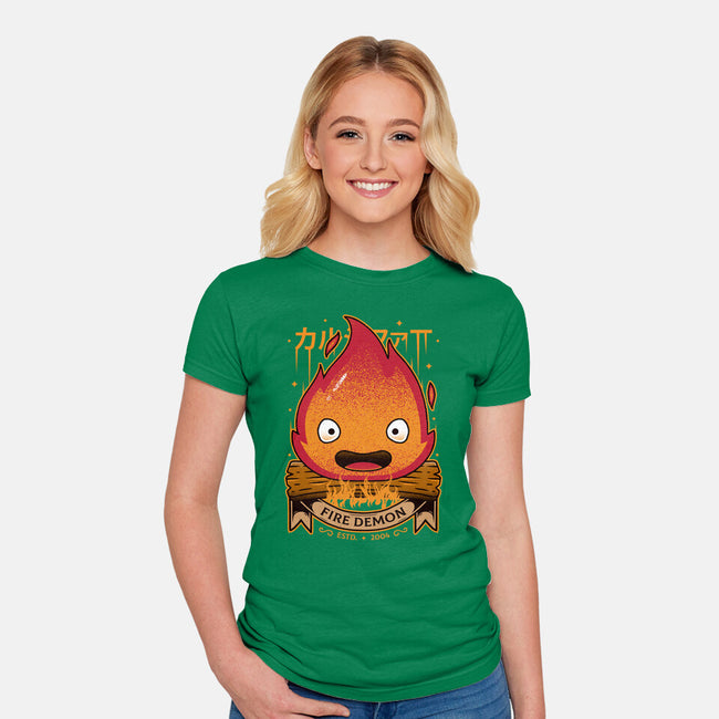 A Fire Demon-womens fitted tee-Alundrart