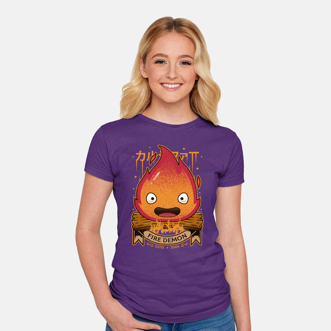 A Fire Demon-womens fitted tee-Alundrart