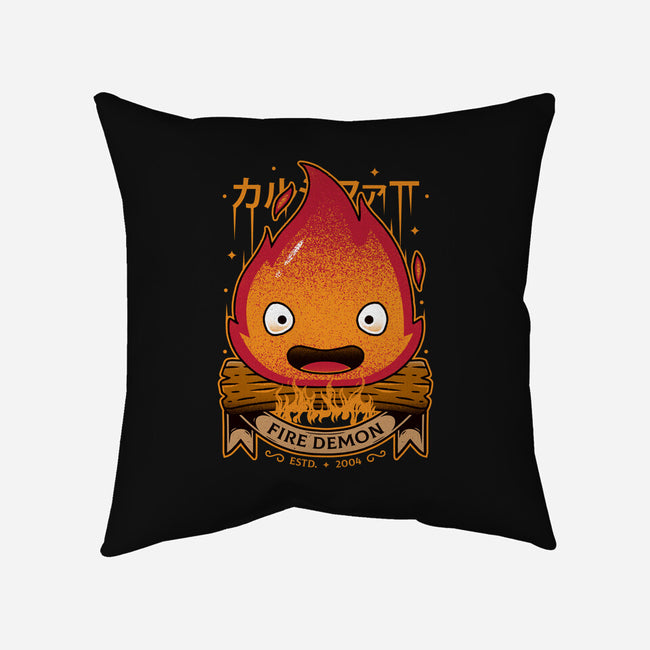 A Fire Demon-none removable cover w insert throw pillow-Alundrart