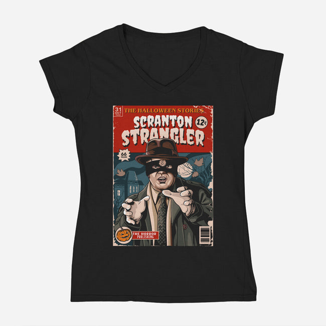 Scranton Strangler-womens v-neck tee-daobiwan
