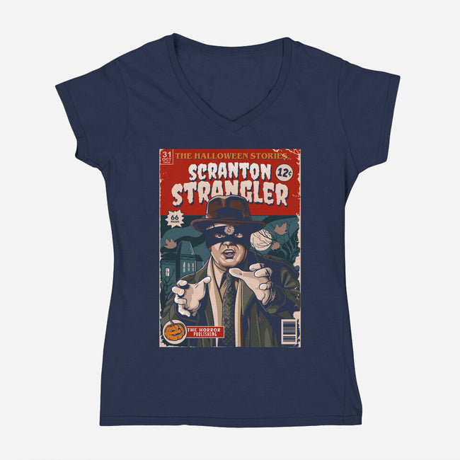 Scranton Strangler-womens v-neck tee-daobiwan
