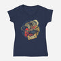 Time is Up-womens v-neck tee-glitchygorilla