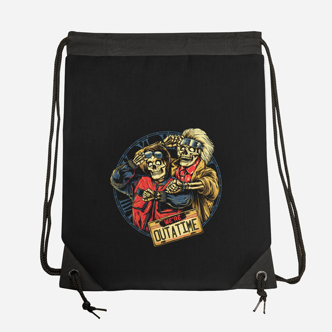 Time is Up-none drawstring bag-glitchygorilla