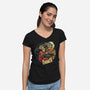Time is Up-womens v-neck tee-glitchygorilla