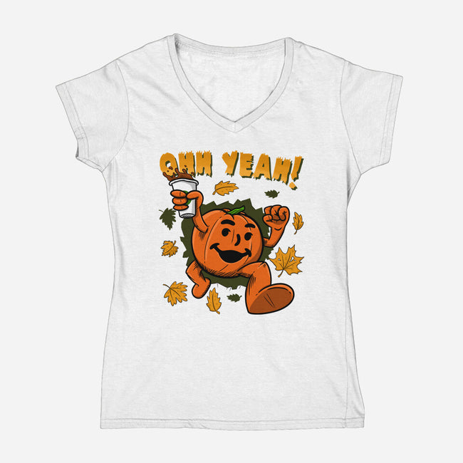 Pumpkin Spice Man-womens v-neck tee-Paul Simic