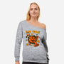 Pumpkin Spice Man-womens off shoulder sweatshirt-Paul Simic