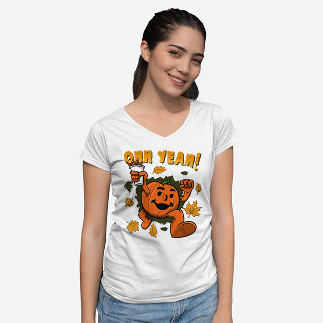 Pumpkin Spice Man-womens v-neck tee-Paul Simic