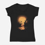 Hallows In Moonlight-womens v-neck tee-fanfabio