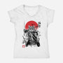 Catsumoto Meowsashi-womens v-neck tee-DrMonekers