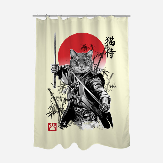 Catsumoto Meowsashi-none polyester shower curtain-DrMonekers