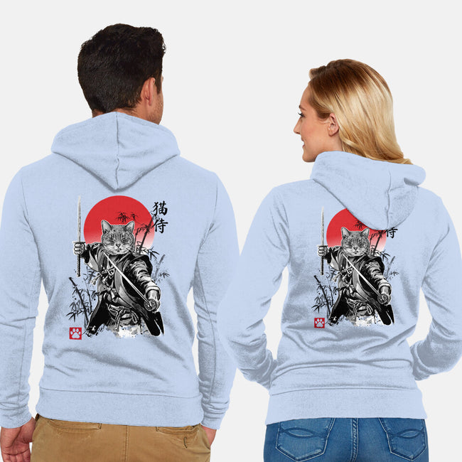 Catsumoto Meowsashi-unisex zip-up sweatshirt-DrMonekers