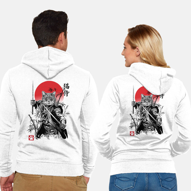 Catsumoto Meowsashi-unisex zip-up sweatshirt-DrMonekers