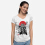 Catsumoto Meowsashi-womens v-neck tee-DrMonekers