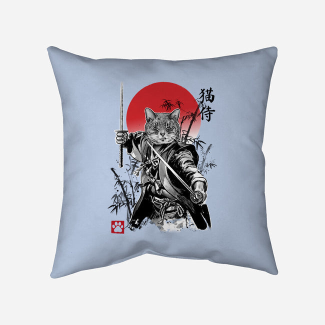 Catsumoto Meowsashi-none removable cover w insert throw pillow-DrMonekers