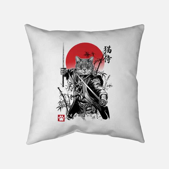 Catsumoto Meowsashi-none removable cover w insert throw pillow-DrMonekers