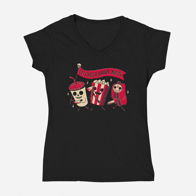 Midnight Movie-womens v-neck tee-DinoMike