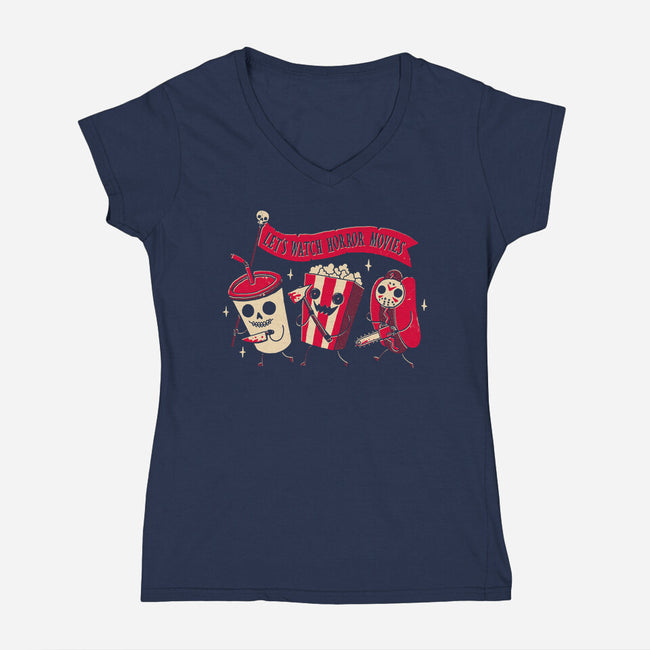 Midnight Movie-womens v-neck tee-DinoMike