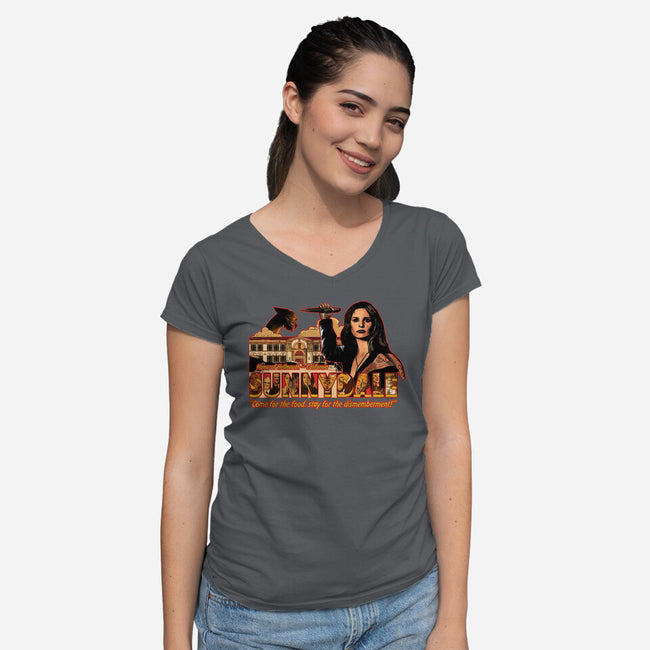Visit Sunnydale-womens v-neck tee-goodidearyan