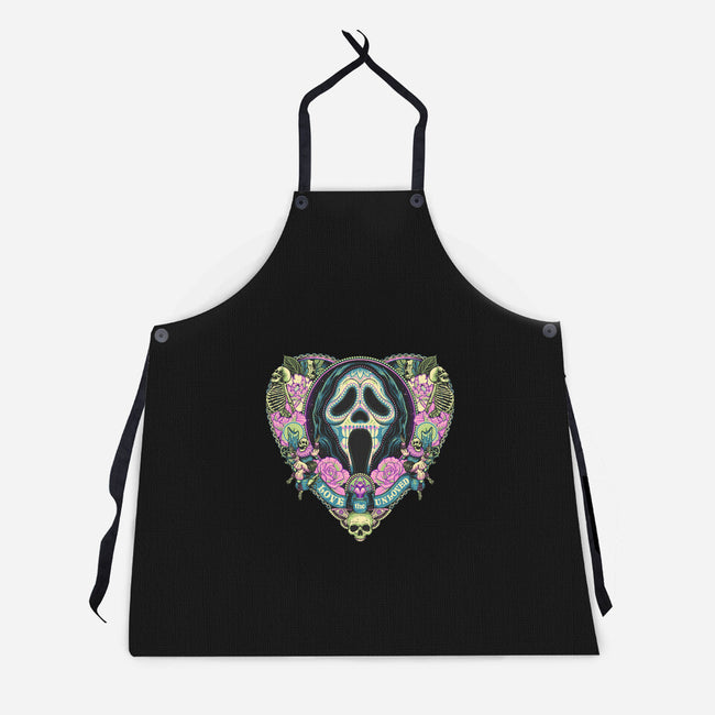 The Lovely Ghost-unisex kitchen apron-glitchygorilla