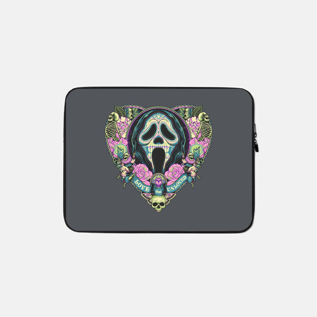 The Lovely Ghost-none zippered laptop sleeve-glitchygorilla
