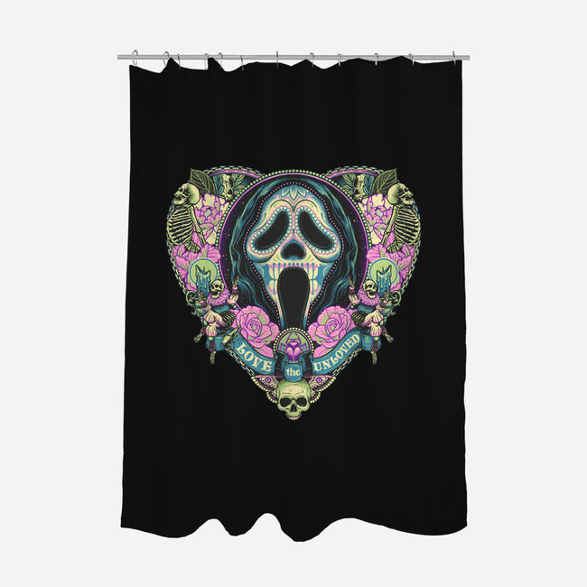 The Lovely Ghost-none polyester shower curtain-glitchygorilla