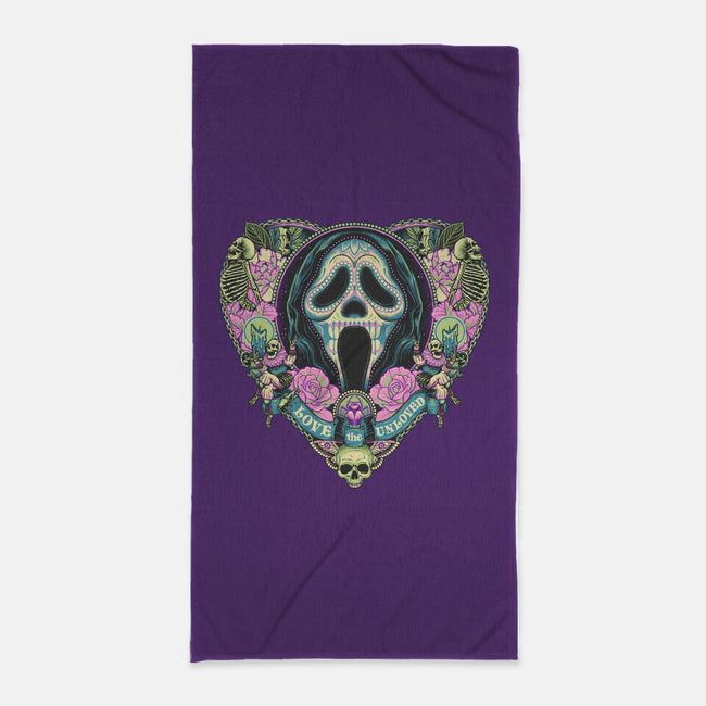 The Lovely Ghost-none beach towel-glitchygorilla