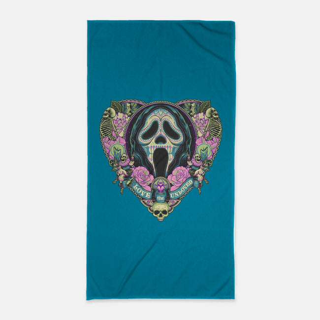 The Lovely Ghost-none beach towel-glitchygorilla