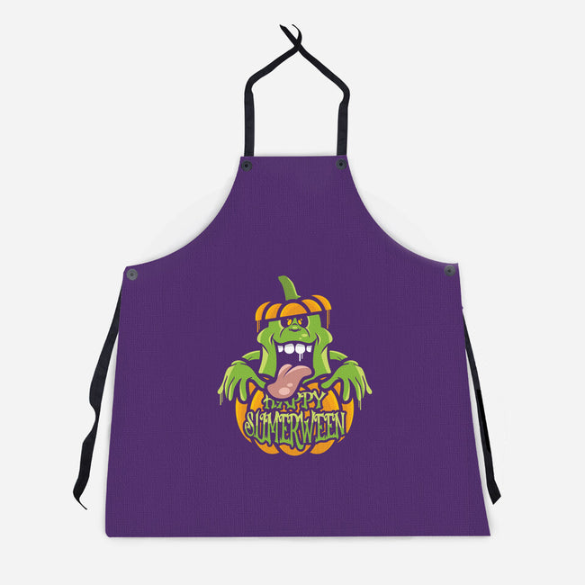 Happy Slimerween-unisex kitchen apron-jrberger
