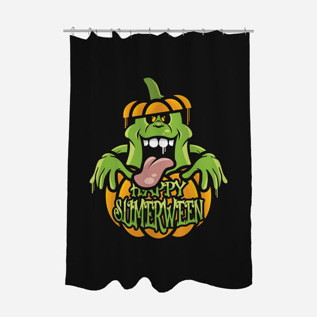 Happy Slimerween-none polyester shower curtain-jrberger