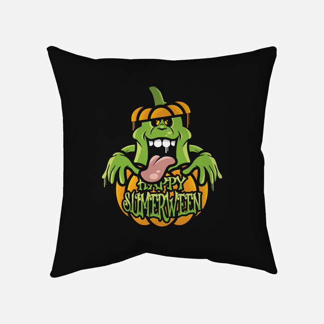 Happy Slimerween-none removable cover throw pillow-jrberger