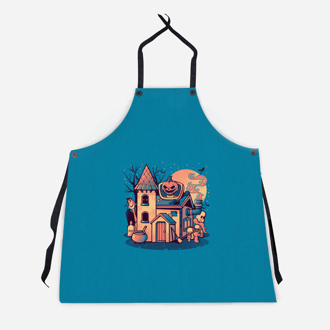 Spooky House-unisex kitchen apron-eduely